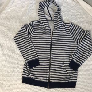 Lucky Brand Blue and White striped hoodie jacket M